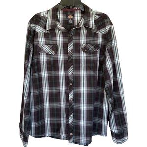 DICKIES SNAP FRONT WESTERN SHIRT XL